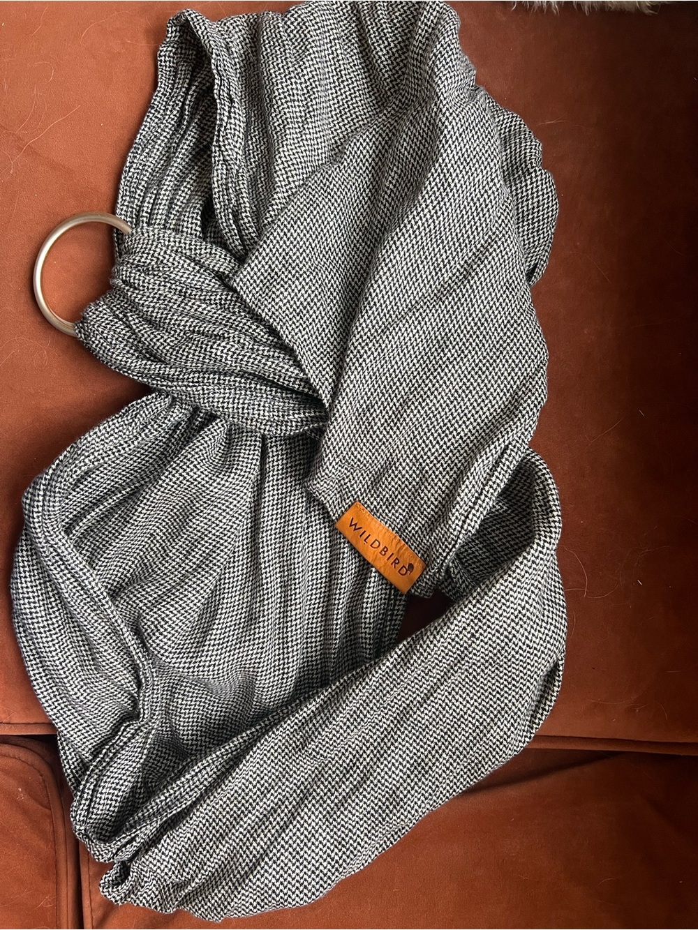 WildBird Black & White Herringbone Houndstooth Ring Sling
